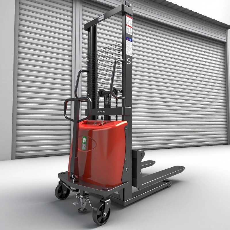 Customized 2026 New Style 2 Ton Semi-Electric Stacker Truck All-electric Forklift Truck Standing Type Pallet Stacker