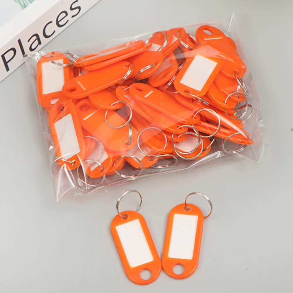 

JMCARCOOL Colorful Plastic Tags Hotel Number Classification Card Key Tags Label Name Baggage Tag ID Name Tags With Split Ring