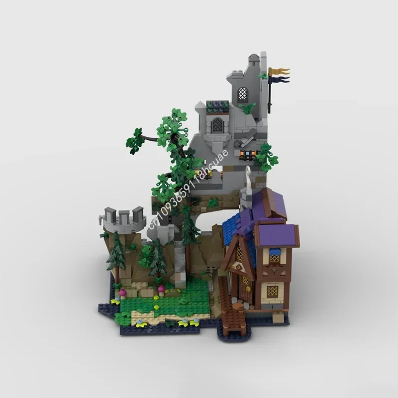 21348 Red Dragons Tale Extension Model Medieval Modular Castle Moc Building Blocks Assembly Creativity Bricks Toys Kids Gifts