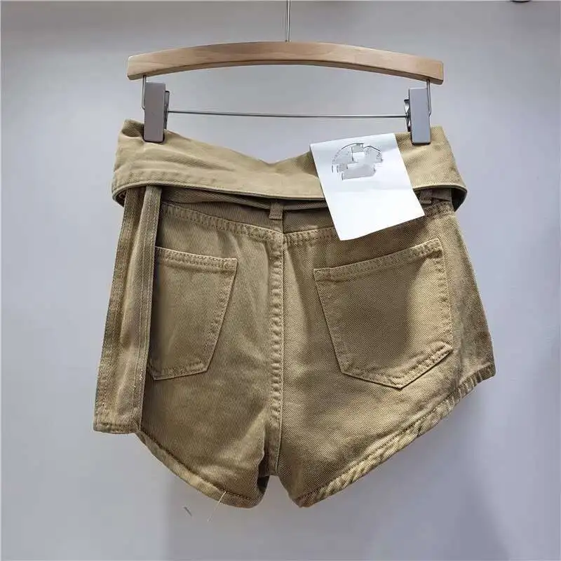 ANJY Summer New Women's Vintage Distressed Ripped Jeans High Street Chic Casual Original Design Slimming Ins Trendy Shorts A7716