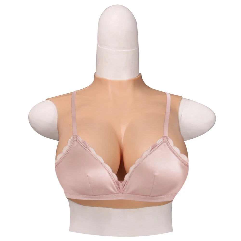 Breast Forms for Crossdressers Low Collar  Fake Breast Enhancer Beginner Silicone Breast Huge Tits Transgender DragQueen Boobs