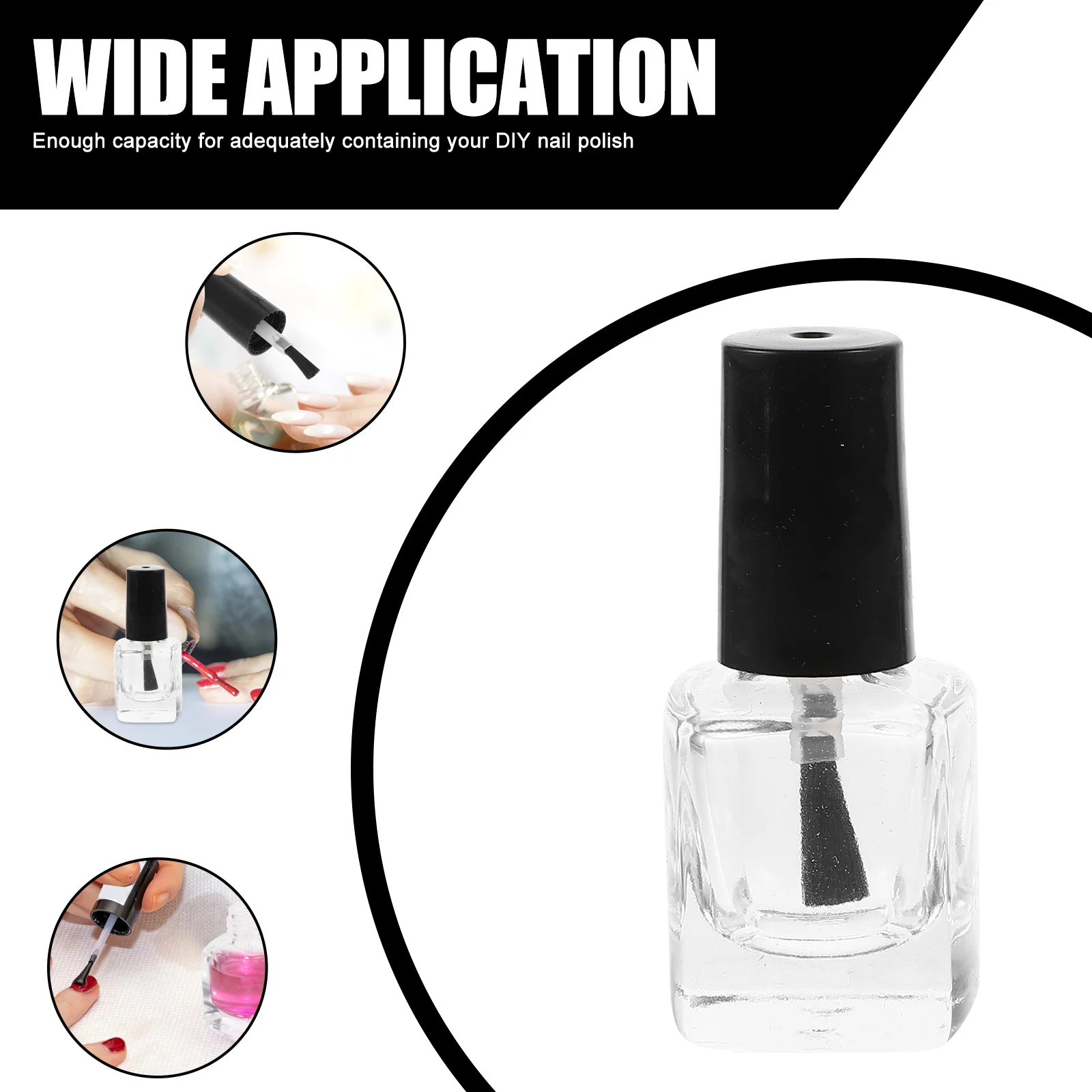 

5Pcs 5Ml Empty Nail Polish Bottle with Brush Clear Glass Bottle for DIY Nail Art Seamless Design Portable Storage