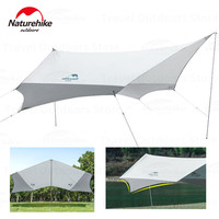 Naturehike 5-8 Persons Tarp Camping Hexagonal Canopy Dovetail Shape Outdoor Windproof Tourist Awning Silver Coating Oxford Cloth