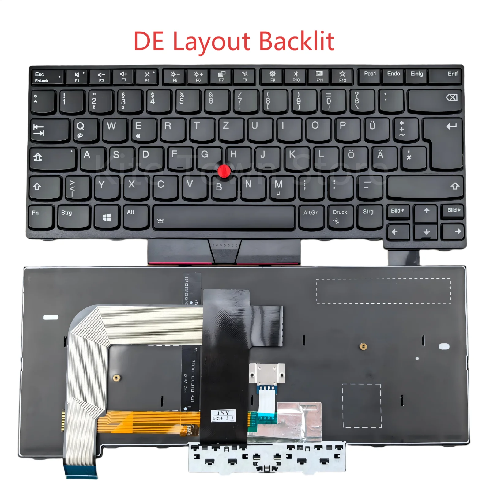 New UK/DE Layout Laptop Keyboard for Lenovo ThinkpadT470 T480 A475 A485 Black view 3