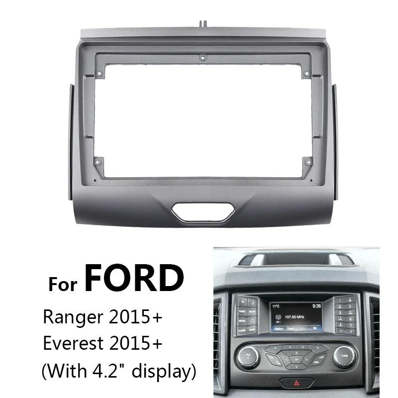 9 inch Auto Radio Frame Kit For FORD Ranger/Everest 2015+ Car Multimedia Player Head Unit Dash Panel Fascia Bezel Faceplate