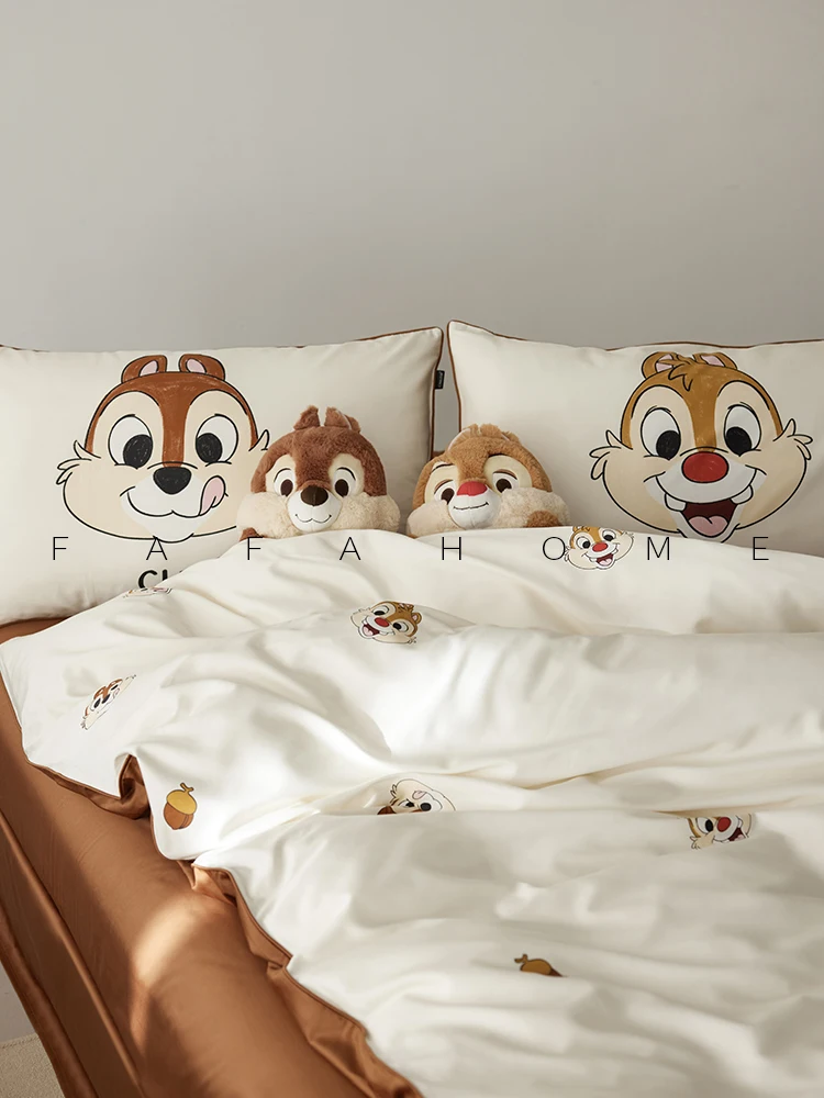 

Chip And D Pure Cotton Long Staple Cotton Gong Satin Bedding Four Piece Set Cartoon Anime Cute Sle All Seasons
