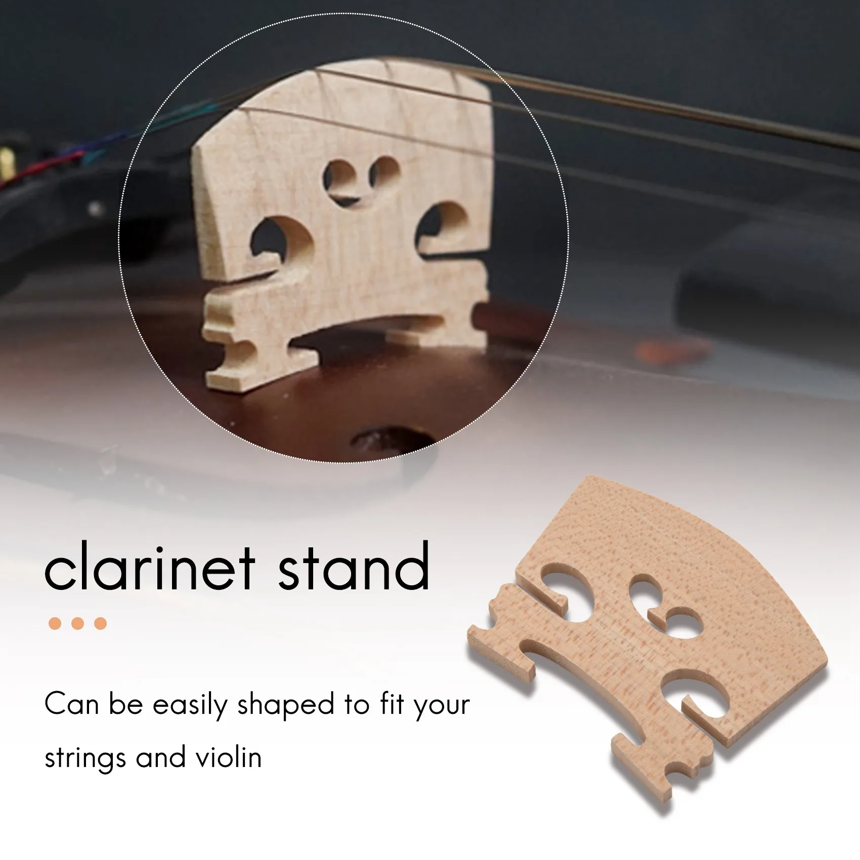 5 Pieces Maple 4/4 Full Size Violin Bridge Qin code Violin