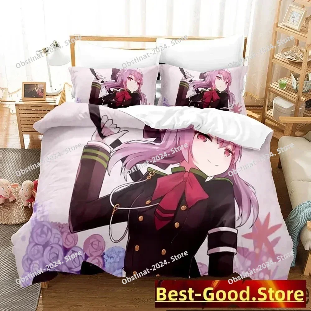 3D Anime Seraph of the end Bedding Set Printed single Comforter Quilt Bed Cover Duvet Cover Pillow Case 3 Pieces Kids Adult Size