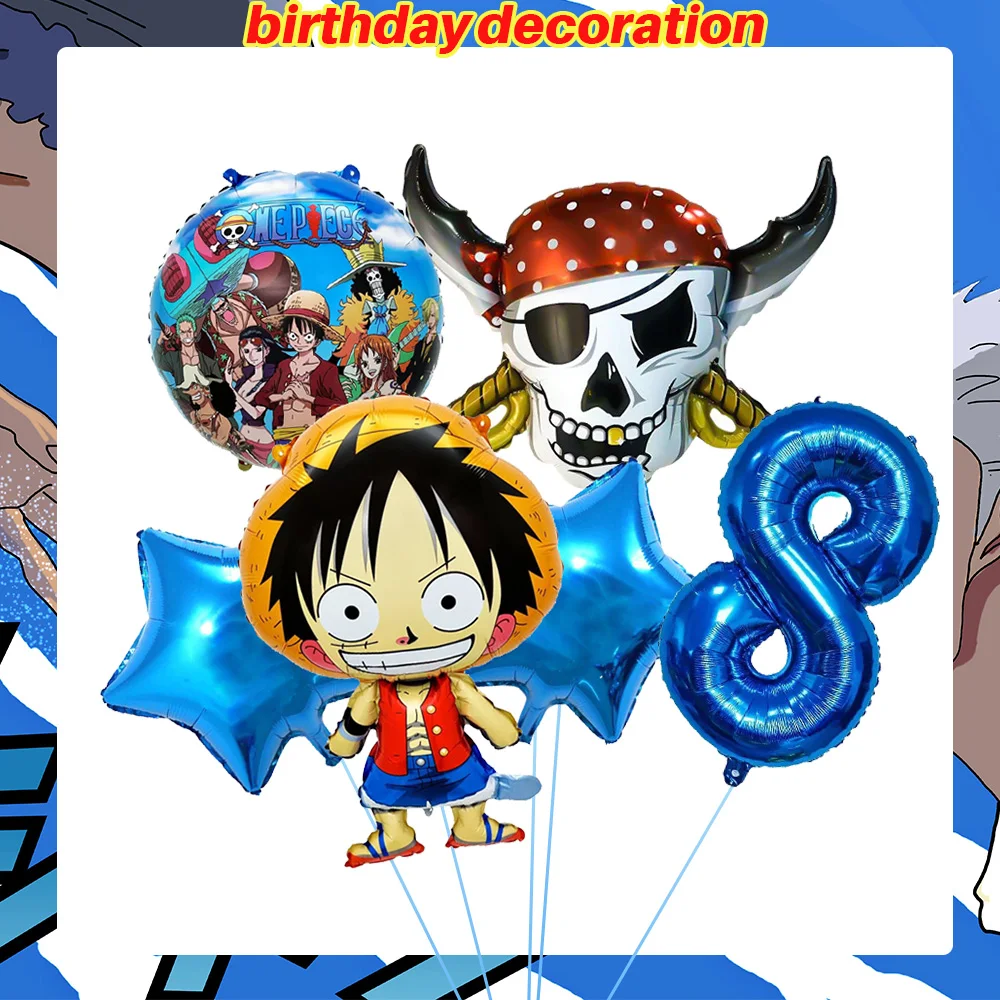 One Piece Anime Figuren Aufkleber Schlüsselanhänger Luftballons One Piece Anime Party-Set One Piece Themen-Geschenke für Gäste Babyparty – Detail 37