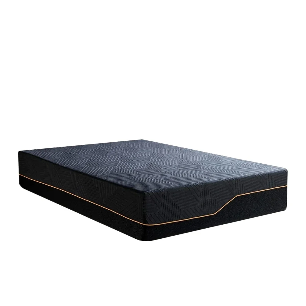 Colchão Queen Memory Foam para Dor nas costas, cama de gel refrescante em uma caixa, fabricado nos EUA, colchão médio terapêutico, 60x80x14 preto