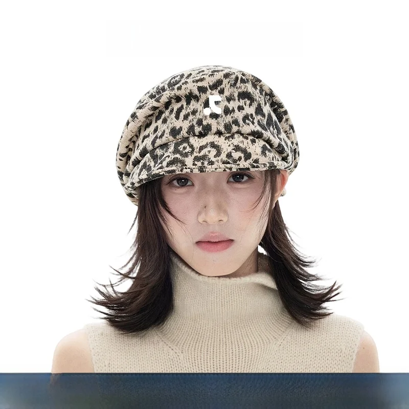 chapeau-beret-a-imprime-leopard-restandrepose-pour-femme-nouveau-style-automne-2026-casquette-d'artiste-style-spice-girl-du-millenaire-haut-rond-en-coton-doux