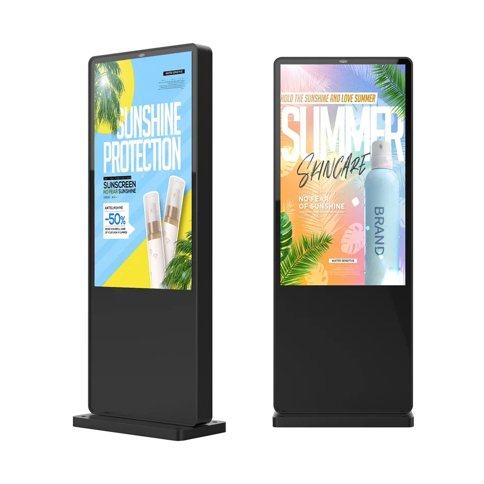 

43 49 55inch Battery Powered In Store Advertising Board Display Restaurant Mobile Moveable Portable Digital Signage