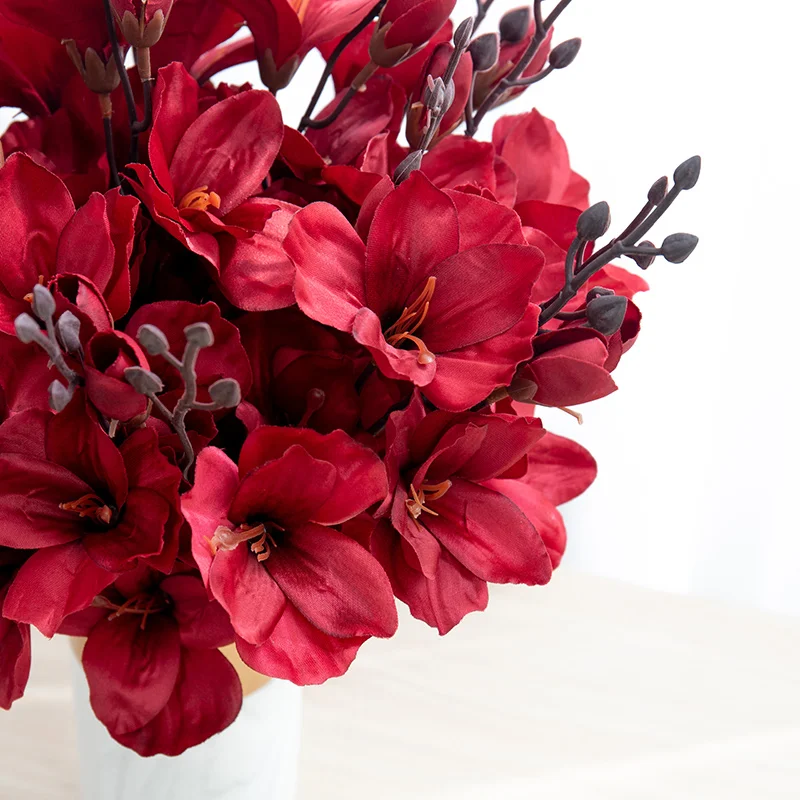 Hochwertige künstliche Magnolienblume für Zuhause, Wohnzimmer, Tischdekoration, Weihnachten, Hochzeit, Party, Blumenstrauß, Gartenarrangement – Detail 4
