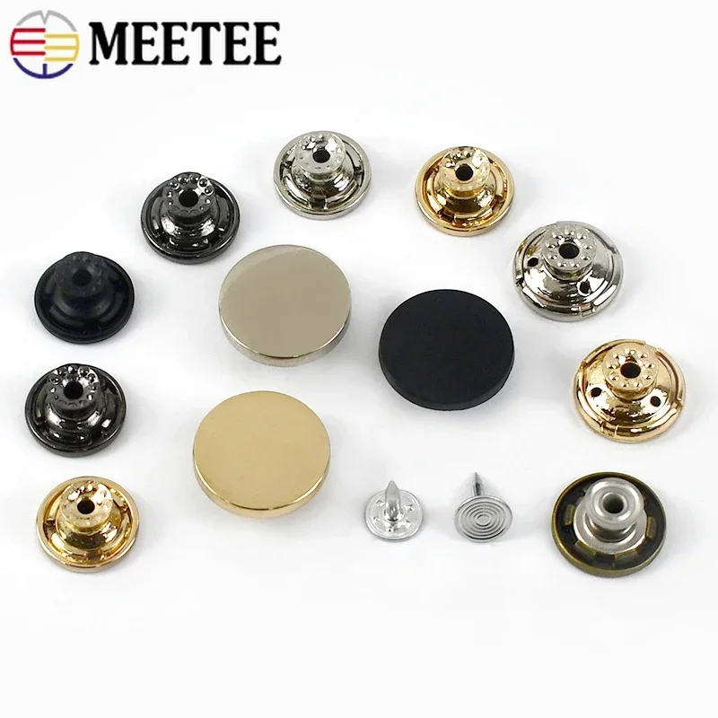 20Pcs 15/17/20mm Jeans Buttons Replacement No Sewing Metal Button Snap Fastener Pants Pins DIY Clothing Accessories