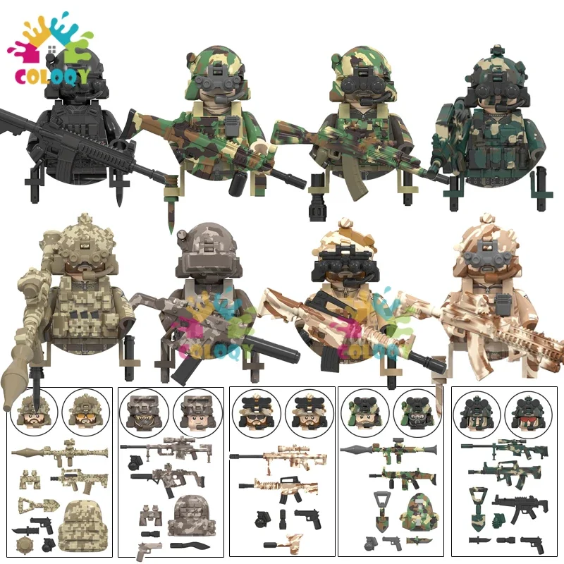 Kinderspiel zeug Spezial einheiten Bausteine ww2 Soldaten Waffen zubehör Mini Action figuren Spielzeug für Kinder Weihnachts geschenke