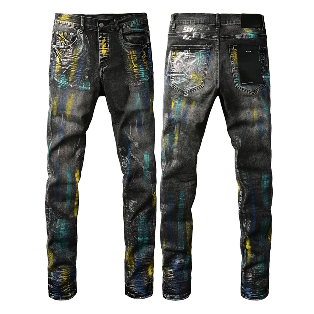 

Top quality men jeans Fashion American fashion Streetwear Black gray Repair Low Rise Skinny Denim brand pants 28-40 size