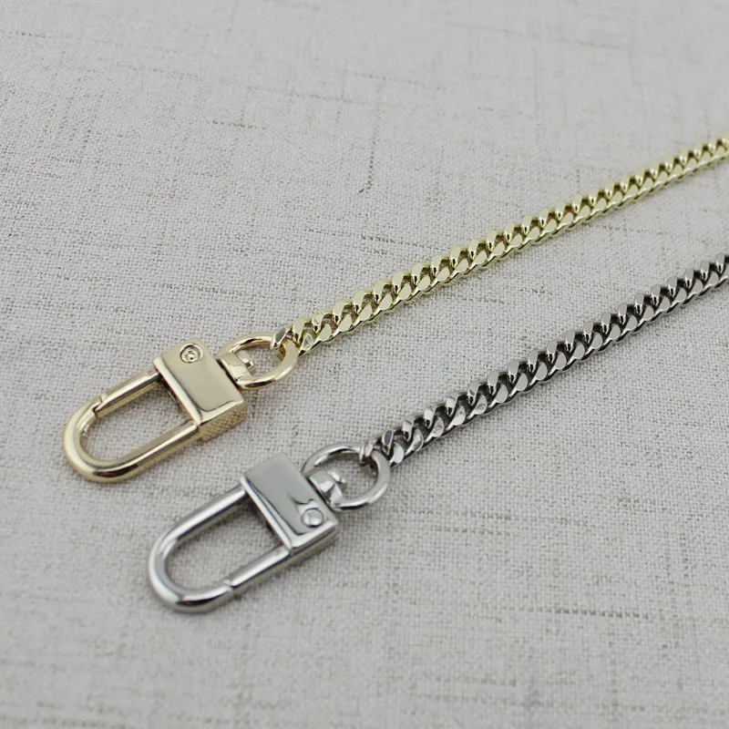 1 piece,60-140cm Light Gold Silver 5mm wide tiny chain in 4 kinds Buckle for repair ladies bags purse chain strap