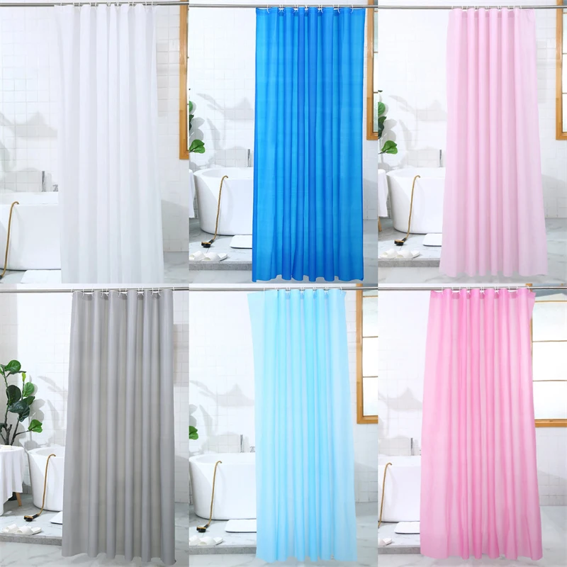 Home Bathroom Shower Curtain With Hooks 1801*180cm Thickened Waterproof Shower Partition Curtain Bathroom Accessories