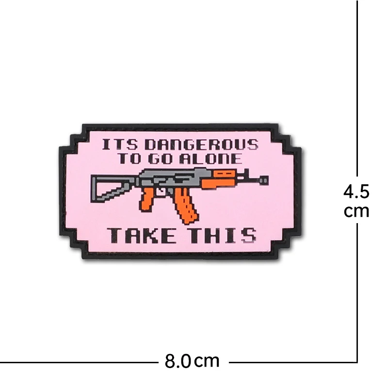 pixel weapon cartoon PVC Rubber high quality patches Tactical military armband Badge hook Cloth Sticker Shoulder Emblem Applique