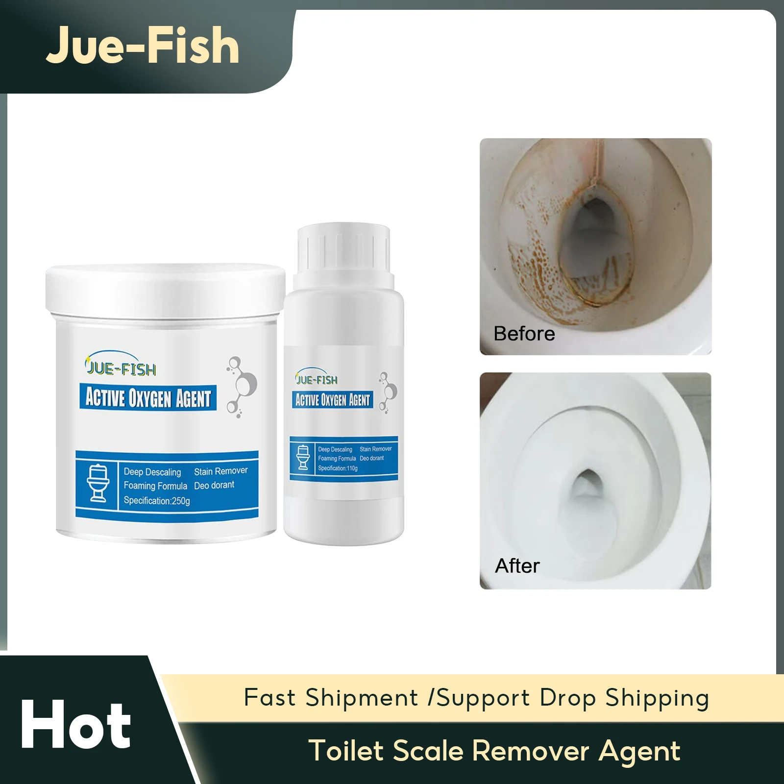 

Toilet Cleaning Powder Water Pipe Dredging Decontaminate Remove Scale Urine Stain Toilet Deodorant Household Active Oxygen Agent