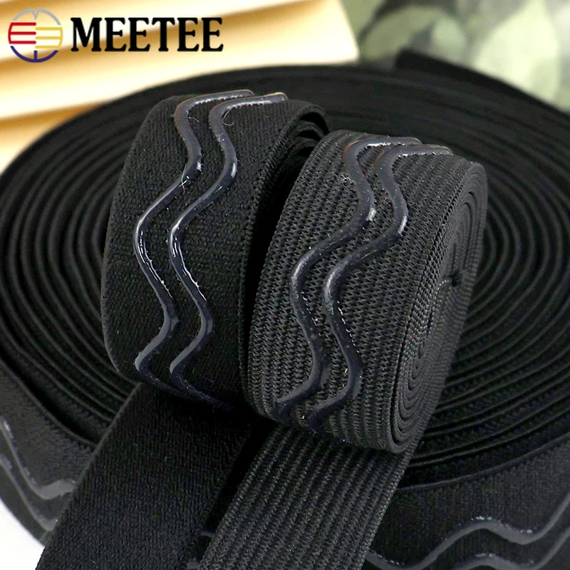 

5/10M 20-30mm Silicone Elastic Band Bra Strap Anti Slip Stretch Tape Sportswear Non-Slip Rubber Bands DIY Sewing Accessories