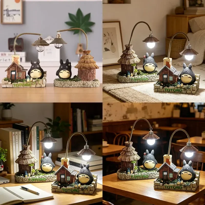Creativity LED Desk Lamp Anime Totoro Cartoon with Bulbs Night Light for Bedroom Bedsides Desktop Ornament Gift Figure Decor