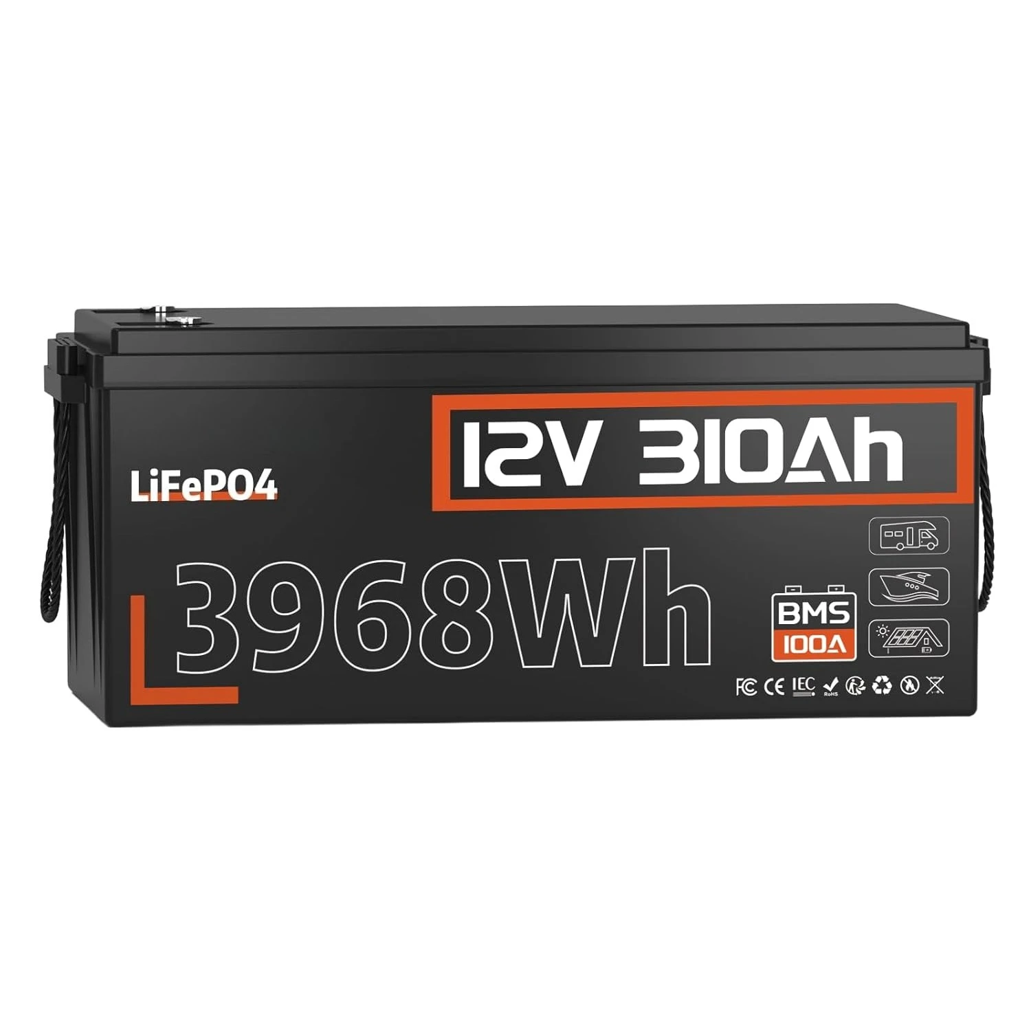 

12V 300Ah (310Ah) LiFePO4 Lithium Battery – Max. 3968Wh, 15000+ Deep Cycle Battery with 100A BMS, Low-Temp Cutoff |, Customized