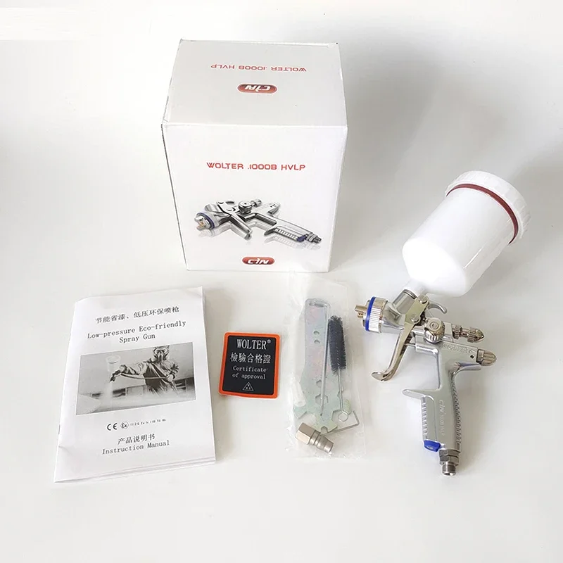 WOLTER 1000B HVLP Spray Gun 1.3mm Stainless Steel Nozzle 600cc High Quality Professional Sprayer Paint Airbrush For Car Paintin