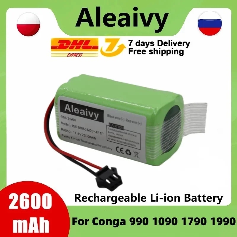 Batteria di ricambio originale 14.4V 2600mAh per Conga Excellent 990 1090 1790 1990 Deebot N79S N79 DN622 Robovac 11 tevor X500