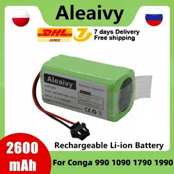 Batteria di ricambio originale 14.4V 2600mAh per Conga Excellent 990 1090 1790 1990 Deebot N79S N79 DN622 Robovac 11 tevor X500