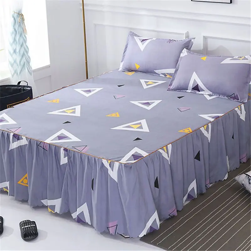 3pcs Bedding Bed Skirt With 2pcs Pillowcases Wedding Bedspread Bed Sheet Mattress Cover Full Twin Queen King Size Bedsheets