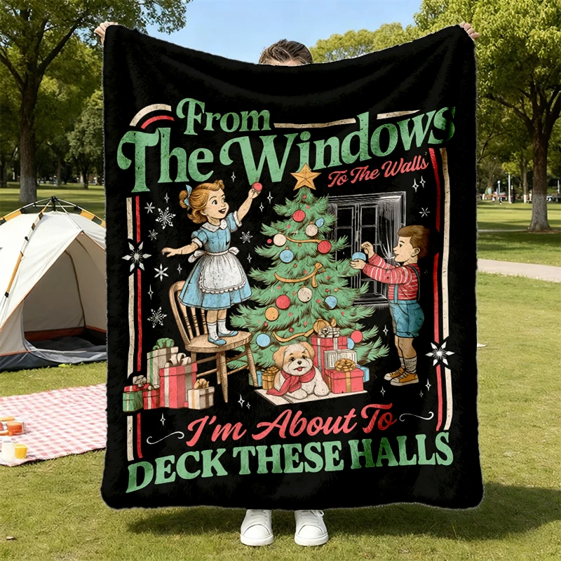 The Vibe Is in Shambles Flannel Blanket, Funny Dinosaur Throw, Cute Mental Health Gift for Her