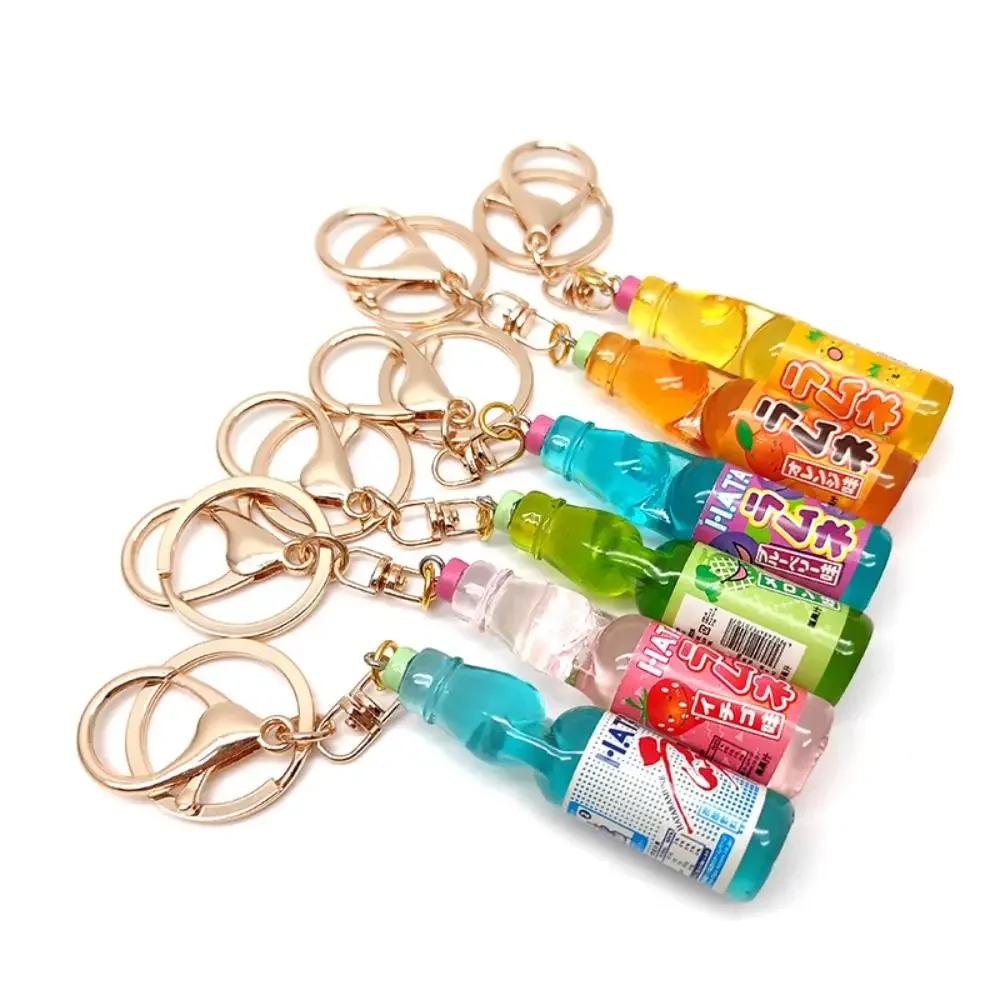 New Simulation Marbles Bobble Soda Key Chain Japanese Cute Ramune Soda Keychain Miniature Dollhouse Ornaments Bag Accessories