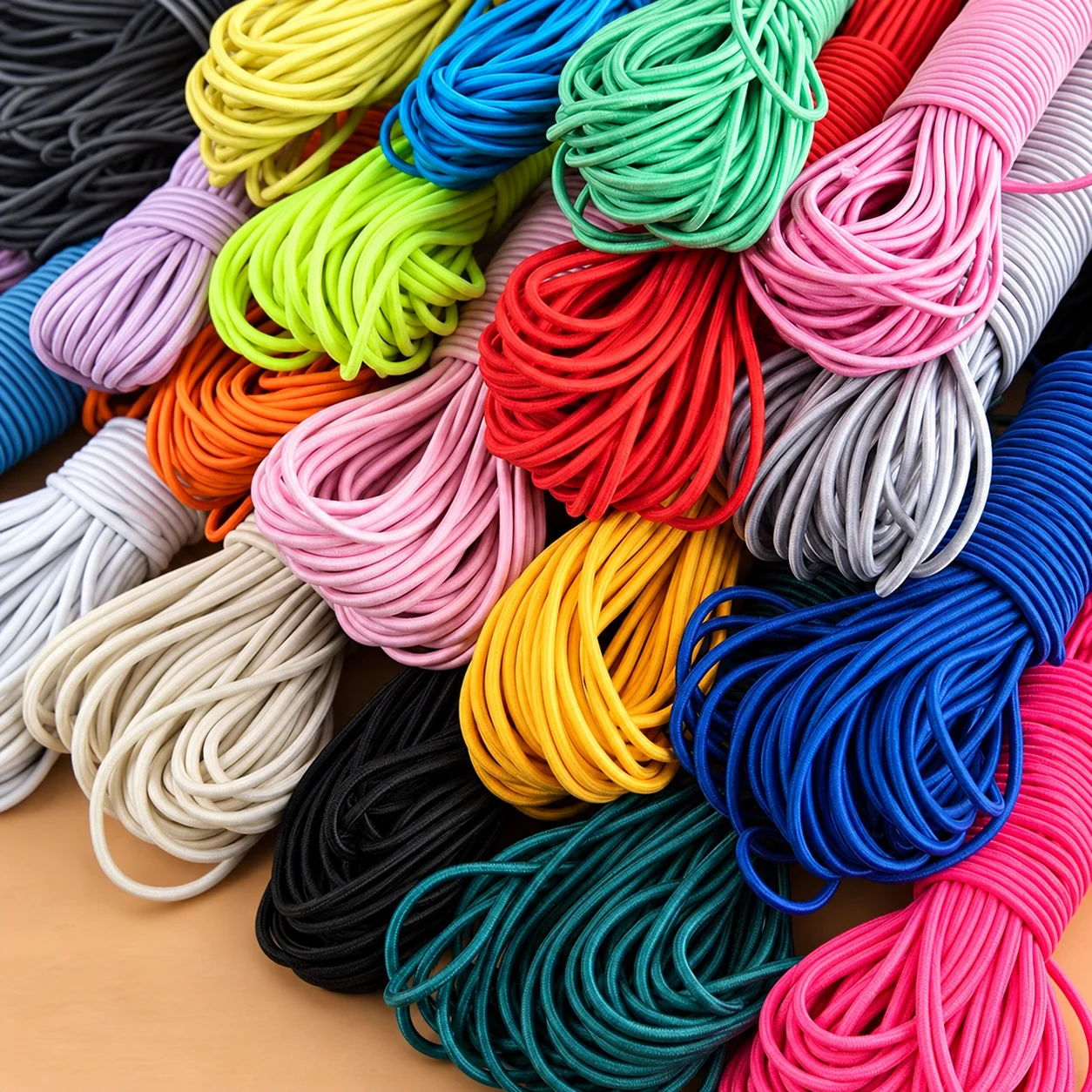 10-50M Colorful Elastic Band 2.5mm Elastics Rope for HairBand Bungee Cord Hoodie Drawstring Rubber Bands DIY Craft Supplies