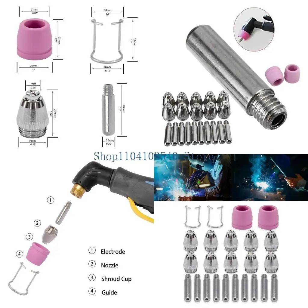 

02DC AG60 SG55 WSD60P Plasma Cutter Cutting Torch Tip Nozzles Consumables Electrode Nozzles Accessories Replacement