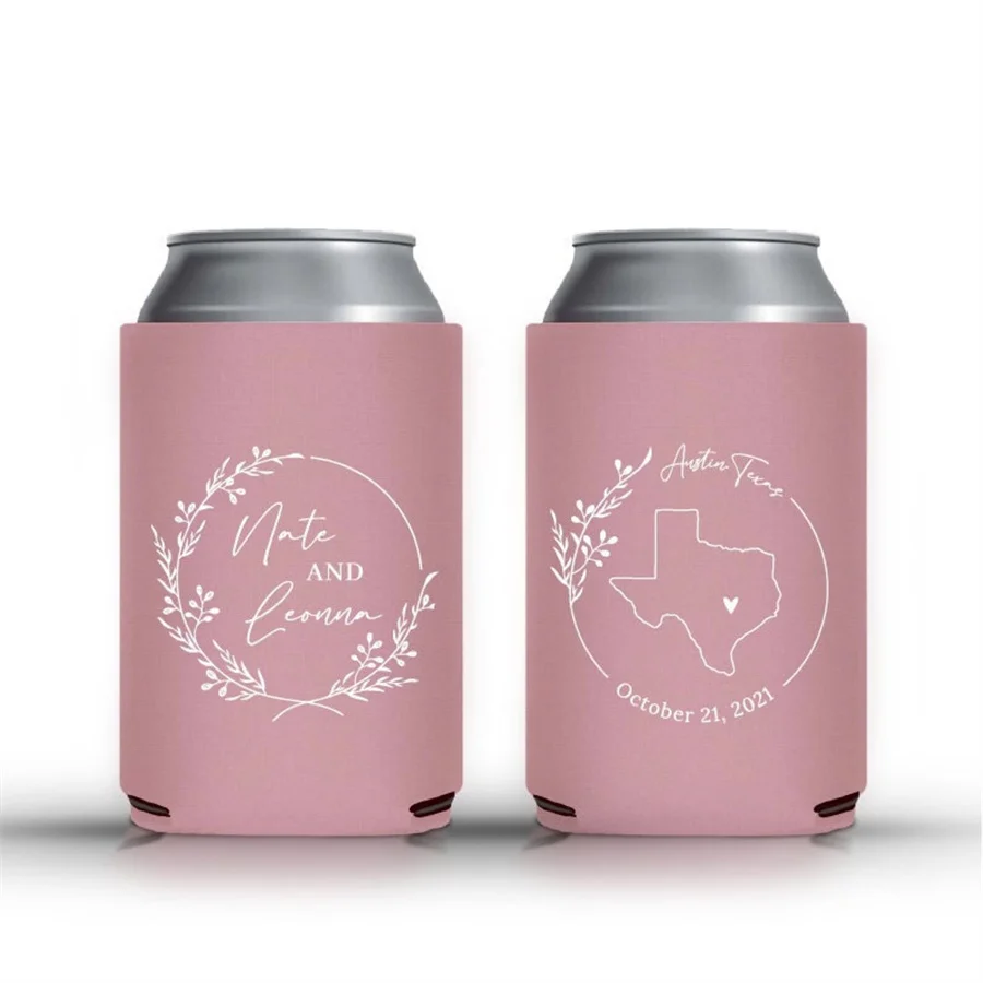 Any State, Custom Wedding Can Coolers, Wedding Favors, Beverage Insulators, Beer Holders, Wedding Stubby Holders, Custom Can