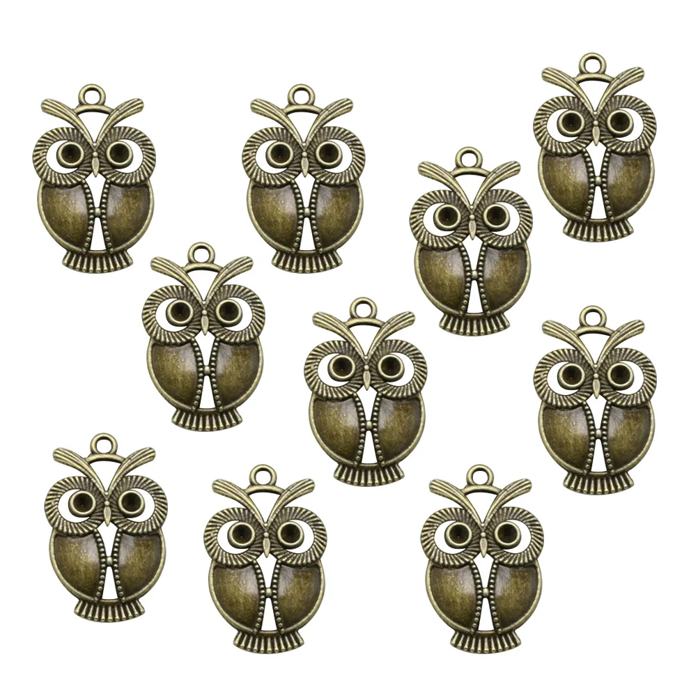 

10 шт., винтажные подвески в виде совы из сплава, подвески, аксессуары для изготовления ювелирных изделий своими руками для ожерелья, браслета, брелок, декоративные поделки, косплей