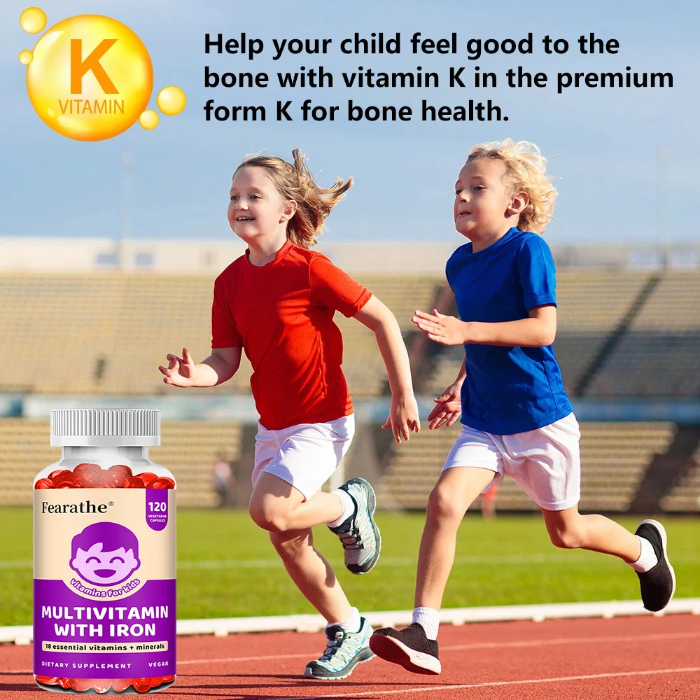 

Kids Multivitamin with Iron & DHA - Brain Development, Immunity & Energy Support, Increase Energy, Improve Memory, Concentration
