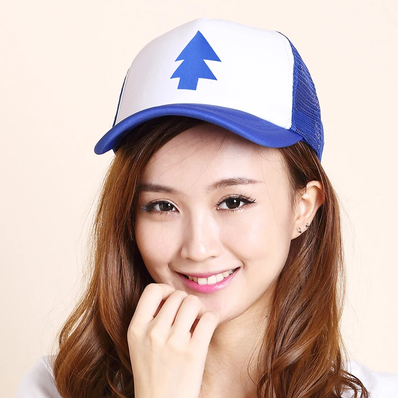 Cartoon Dipper Pines Pine Tree Trucker Hat Sport Mesh Baseball Cap Snapback Cap Fall Hats Sun Hats Breathable Summer Trucker Cap