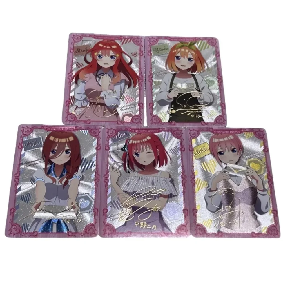 DIY The Quintessential Quintuplets Self-made Series Set 5pcs Five Sisters WS Rough Flash Card Anime Collection Card Holiday Gift