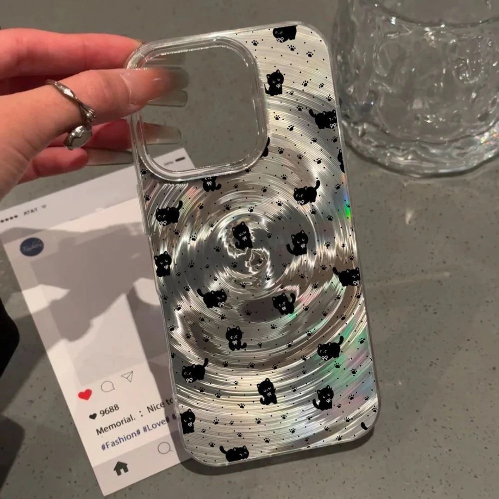 한국어 Ins 리플 질감 사랑스러운 물고기 전화 케이스 iPhone 13 15 16 Pro 11 12 14 Pro Max 소용돌이 패턴 소프트 실리콘 커버