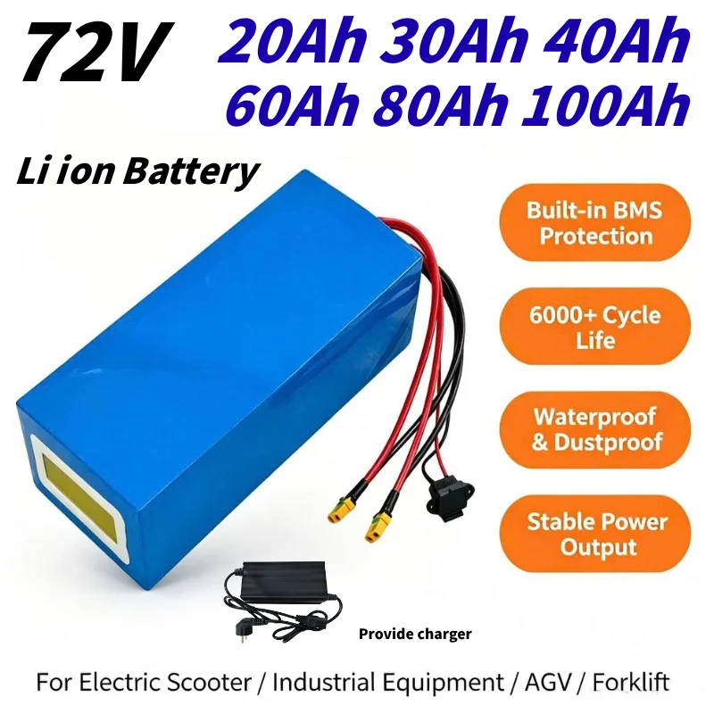 XNY72V20AH-100AH High Capacity Lithium Battery for Motorcycle Compatible with 3000W 5000W 8000W Vehicles - Motorcycle Battery