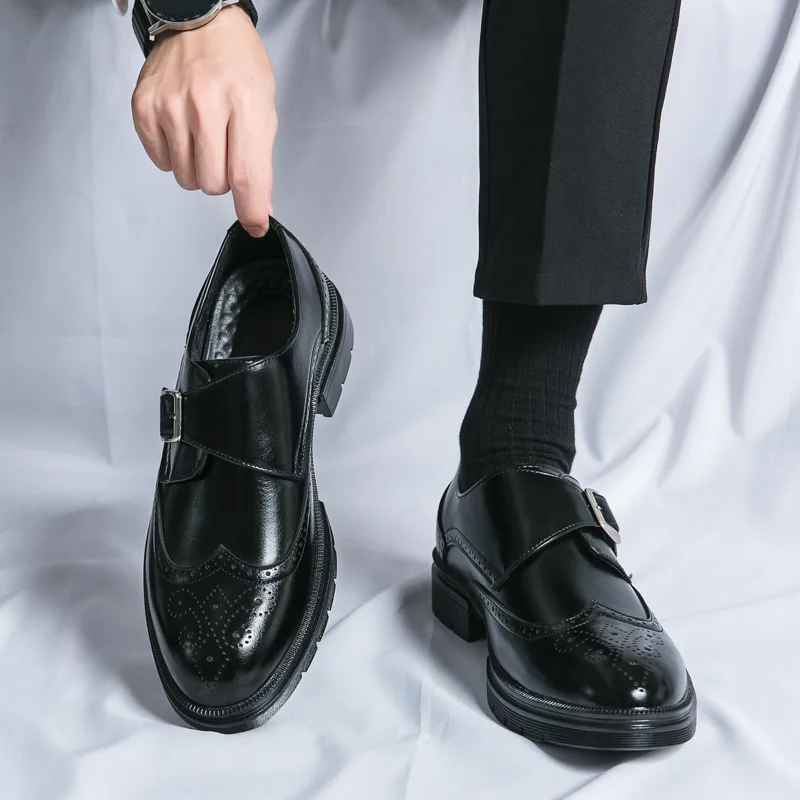 Männer Business Schuhe Innere Hohe Müßiggänger Männer Schuhe Casual Schuh Mann Fit Klassische Party Britischen männer Höhe-zunehmende schuhe