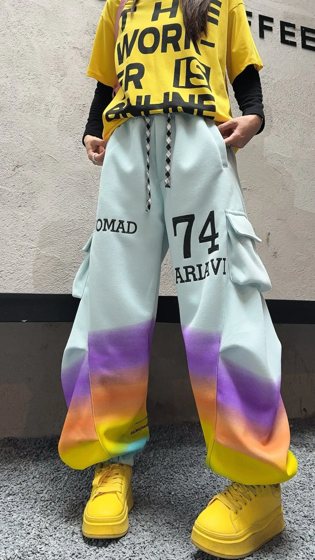 Multicolor Stampa Tasca Pantaloni di Grandi Dimensioni Donna 2025 Autunno Giapponese Coreano Lettera di Moda Pantaloni Harem Abiti Y2k Vestiti Outwear