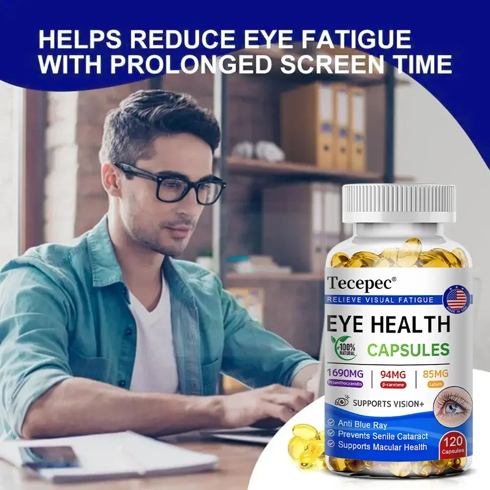 Tecepec Lutein/carotene Capsule Supplement for Eye Health, Promote Overall Visual Function and Macula, Fight Fatigue