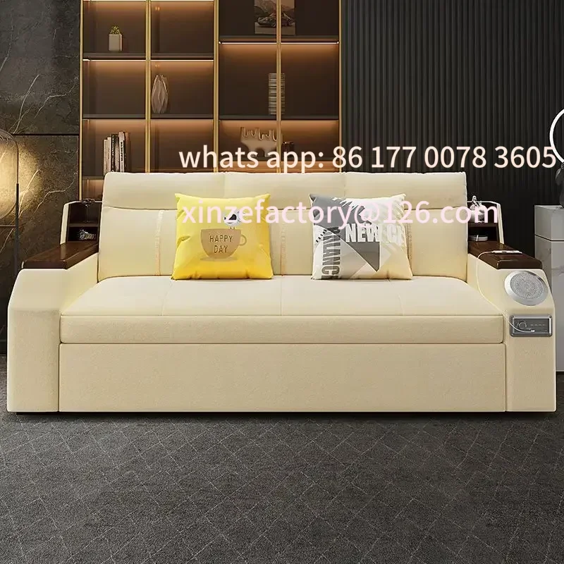 سرير أريكة فردي ومزدوج قابل للطي من الخشب الصلب متعدد الوظائف وقابل للتخصيص