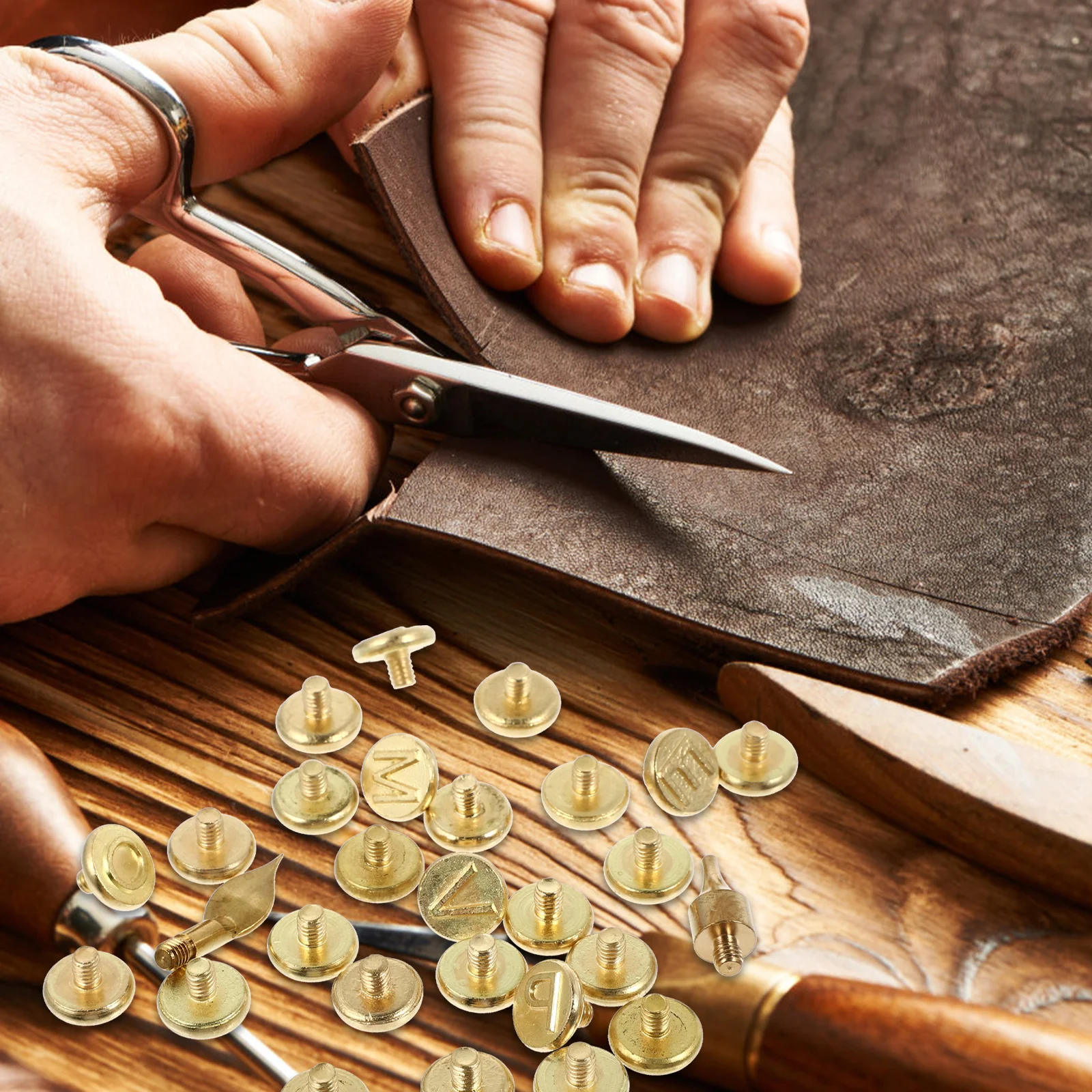 

1Set Wood Burning Tip Kit Copper Material 26 Letter Stamps for Woodworking Paper Gourd DIY Branding Tool Accessories