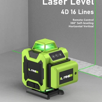 LFINE 4D 3D 16 12 lines 360 self-leveling laser level horizontal vertical cross green line professional laser level tools