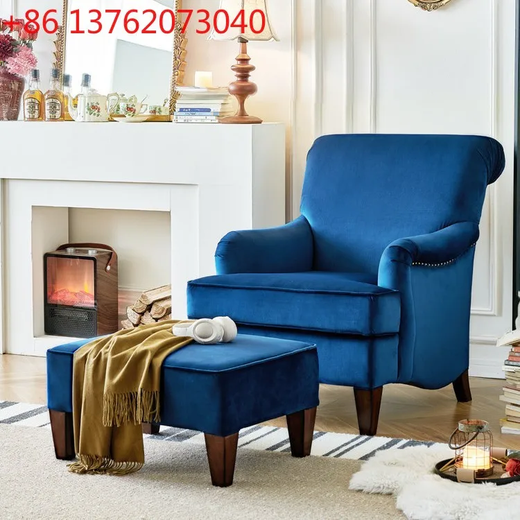 

Американское тканевое кресло-софа из золотистого шелка и массива тикового дерева, с флисовой обивкой, для отдыха