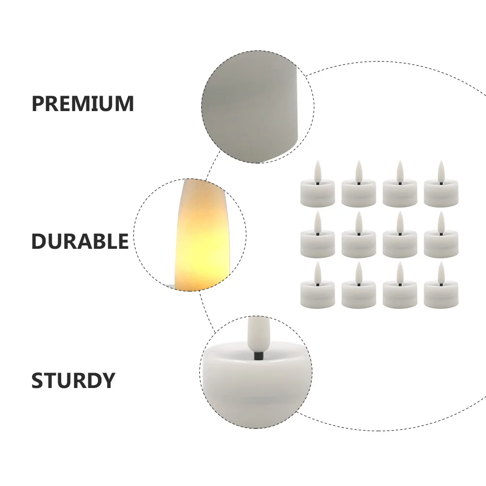 

12Pcs LED Lamps Simulation Warm Light Party Decor Wedding Birthday Decorative Lamps Light